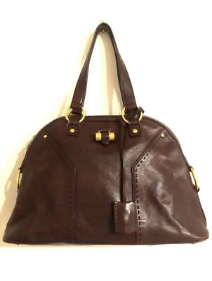 #ad Yves Saint Laurent Muse Shoulder Bag Brown Leather