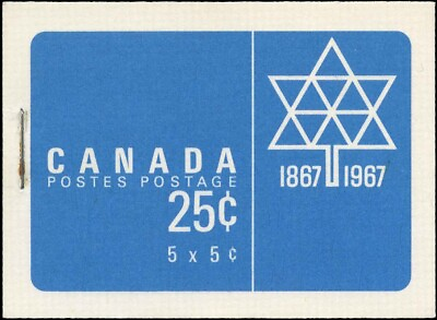 #ad Canada Mint Scott #55 Booklet with 1 Pane of 5x5c Label 1967 Issue Stamps