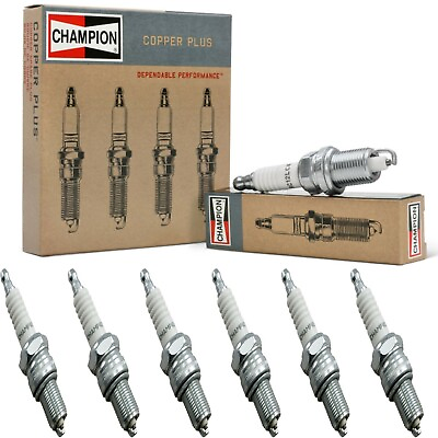 #ad 6 Champion Copper Spark Plugs Set for 1960 CHEVROLET BEL AIR L6 4.3L