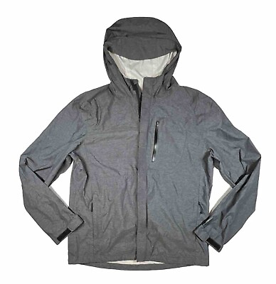 #ad PARADOX Windproof Hooded Raincoat Jacket Men’s Size Medium Zip Pockets Gray