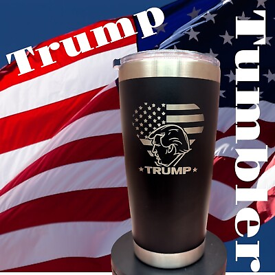 #ad Trump 2024 20oz – 2 Sided Lasered Insulated Tumbler – Keep America Great – MAGA