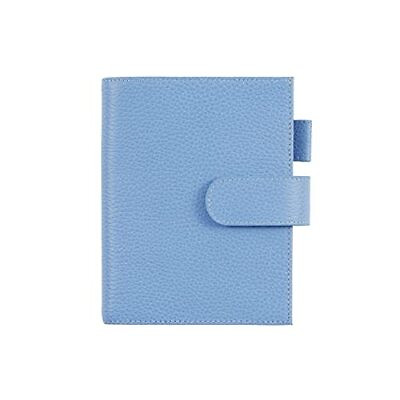#ad Leather Cover for A6 Notebooks Fits Hobonichi A6 Firm Pebbled Sky Blue