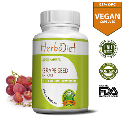 #ad PURE Grape Seed Plus Extract 95% OPC 500mg Vegan Capsules Antioxidant Support