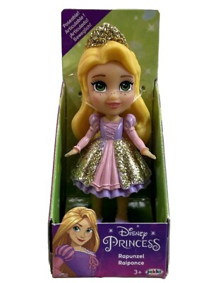 #ad Disney Princess Rapunzel Mini Glitter Pink Dress 3quot; Posable Doll 2021 New