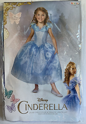#ad Cinderella Disney Movie NEW in Package Deluxe Girls Costume Dress Size S 4 6X