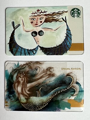 #ad Starbucks 2014 15 quot;Mermaidquot; Special Edition Gift Cards Set of 2