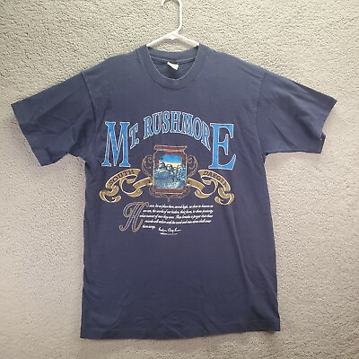 #ad VINTAGE Mount Rushmore Shirt Adult Large South Dakota Made In USA Single Stitch