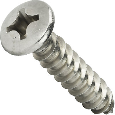 #ad #6 Self Tapping Sheet Metal Screws Phillips Oval Head Stainless Steel All Sizes