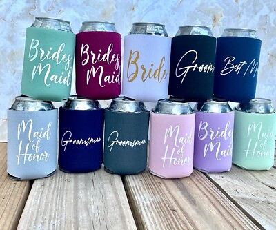 #ad Bridesmaid Can Cooler Groomsman Can Cooler Wedding Party Gift Wedding favors