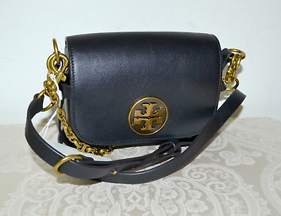 #ad NWT $595 TORY BURCH Sml Alastair Caged Black Leather Shoulder Bag Clutch