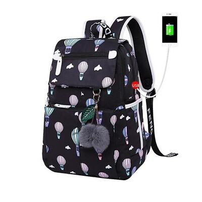 #ad #ad School Bag Usb Port Laptop Girls Fashion Backpack Children Travel Shoulder Bags