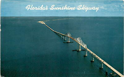 #ad Vintage 1964 Florida Sunshine Skyway Postcard Mrs. Burgner