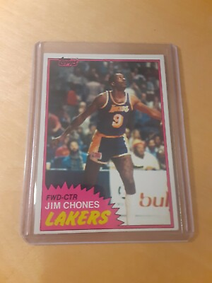 #ad 1981 82 Topps#76 West JIM CHONES Los Angeles Lakers Basketball Card Forward NM