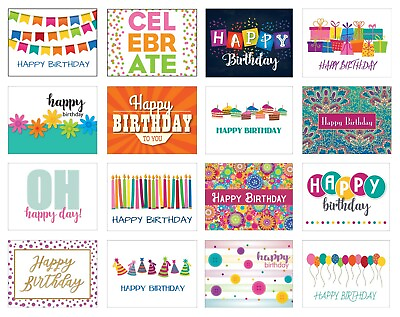 #ad Assorted Birthday Theme Cards USA Made 16 Different Designs B14900