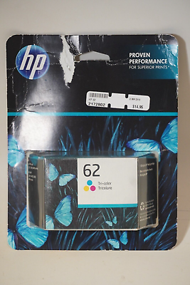 #ad Genuine HP Original Ink Cartridges 62 Tri Color EXP 02 2024 New Sealed