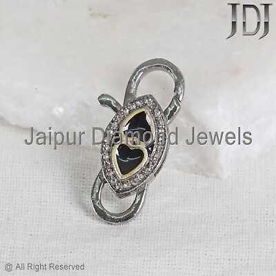 #ad Designer Lock Finding Natural Pave Diamond 925 Sterling Silver Jewelry Finding
