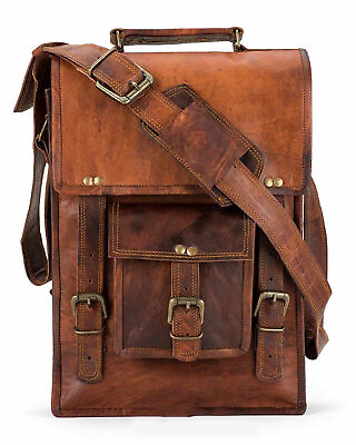Women#x27;s Leather Messenger Crossbody Satchel Laptop Briefcase Bag Brown Handbag $49.00