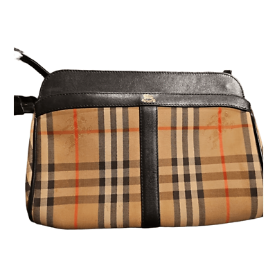 #ad BURBERRY Nova Check amp; Leather Handbag Crossbody Clutch