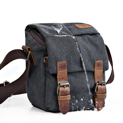 #ad SLR Camera Bag Men#x27;s Crossbody Bag Waterproof Vintage Canvas Bag Photography Bag