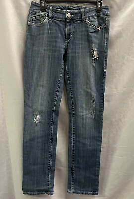 #ad a.n.a. A NEW APPROACH Women#x27;s 6 Straight Leg Jeans Distressed