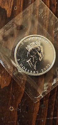 #ad 2002 BU 1 oz Canadian Silver Maple Leaf Coin Mint Sealed Low Mintage Year