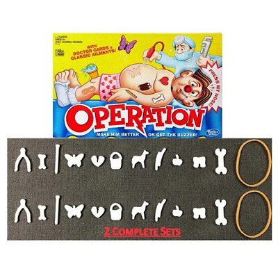 Operation Game Replacement Pieces amp; Parts 2 COMPLETE SETS of 12 Funny Ailments $2.25