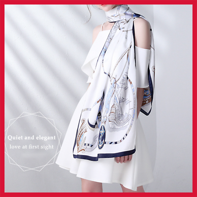 #ad New Ladies Gentle Long Silk Scarf Spring Autumn Elegant Silk Scarf Mother#x27;s Gift