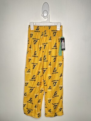 #ad NBA Los Angeles Lakers Pajama Pants Boys Sizes Gold Basketball Elastic Waist