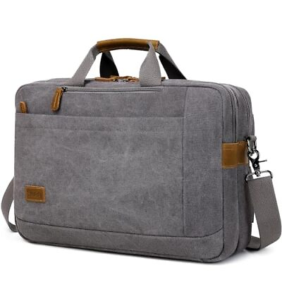 #ad Mens Messenger Bag 17 17.3 Inch Laptop Backpack 3 in 1 Convertible Grey