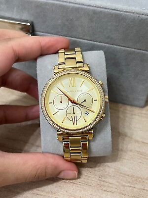 #ad Michael Kors Ladies Parker Chronograph Gold Watch