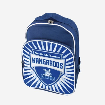 AFL Shield Backpack North Melbourne Kangaroos Kids Bag School Back Pack AU $39.95