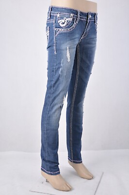 #ad Junior Stretch denim Skinny jeans indigo wash Size 3 #WG 683