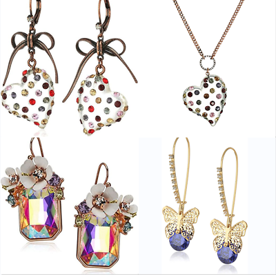 #ad Betsey Johnson Earrings amp; Necklace 4PCs Bundle Set Versatile Styles