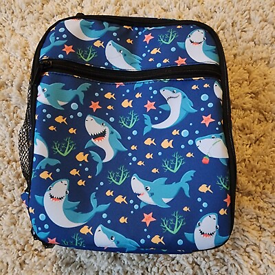 #ad Lunch Box Bag: Insulated Theme Sharks NEW