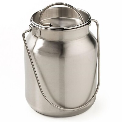 #ad Functional and Decorative Stainless Steel Milk Can 8 3 4quot; H 1 Gallon