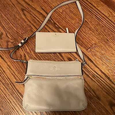 #ad Kate Spade Cross Body Tan Bag With Wallet Used One Time