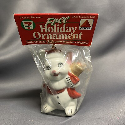 #ad VTG 90s Holiday Ornament Mouse 7 11 Citgo Christmas Promo