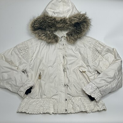 #ad Obermeyer Size 8 Alt 3 Fiji Winter Hydroblock Waterproof Hooded Jacket White