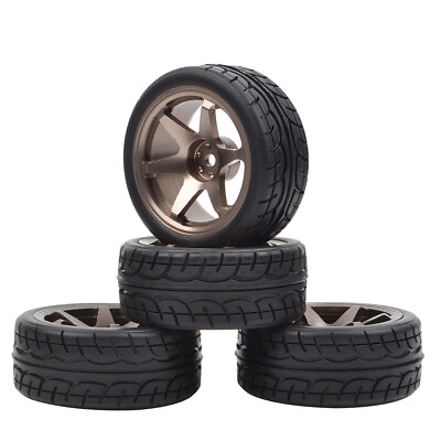 #ad 4Pcs Tires w Aluminum Wheels Rim 12mm Hex for 1:10 RC On Road Drift Racing Car