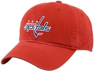 #ad Reebok NHL Washington Capitals Adjustable Hat Slouch Cap New With Flaw Stains