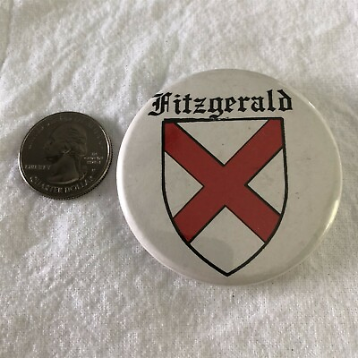 #ad Fitzgerald Last Name Coat of Arms Pinback Button #37576