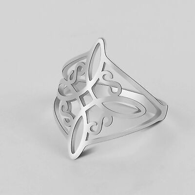 #ad Witch Knot Stainless Steel Ring Wiccan Cross Celtics Knot Women Rings Witchcraft