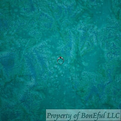 #ad BonEFul Cotton Quilt Green Earth Ocean Aqua Water Tonal Dot Batik World FL SCRAP