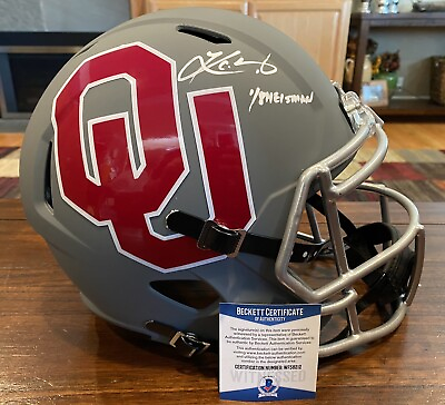 #ad Kyler Murray Signed Oklahoma Sooners Full Size AMP Helmet 18 Heisman Beckett 3