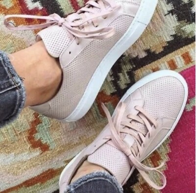 #ad GREATS Royale Perforated Leather Womens Fashion Sneaker Blush Pink Size 8.5