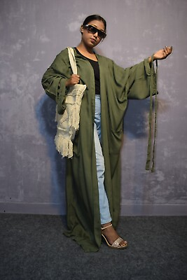 #ad Dark Green Dressing GownLong BathrobeBohemian Kimono Color Personalized Gifts