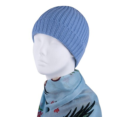 #ad Merino Wool amp; Cashmere Beanie Hat MEN WOMEN Knit BeanieSoft Warm HatBABY BLUE