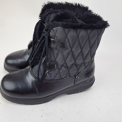 #ad Totes Winter Boots Catskill Black Women#x27;s Size 7 M Faux Fur Lined Quilted