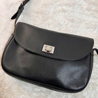#ad Vintage Longchamp Leather Shoulder Bag Crossbody Black
