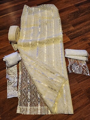 #ad Lace Fabric Lot White amp; Ivory 2quot; 6quot; Panel See Photos For Measurements